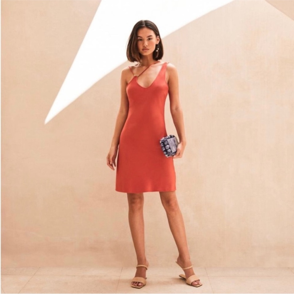 Cult Gaia Bias cut mini Orange dress Size 6